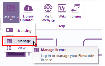licensing icon in flowcode