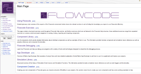 screenshot of the Flowcode wiki