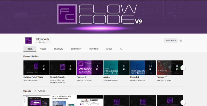 screenshot of the Flowcode wiki