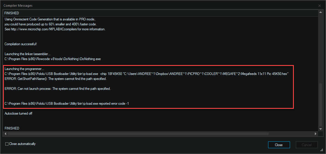 Compiler Message
