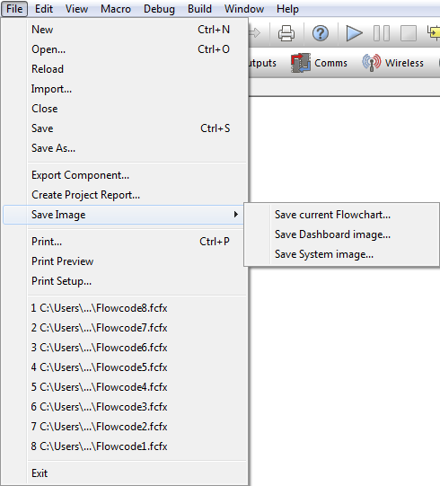 File:Gen File Menu Save Image.png - Flowcode Help