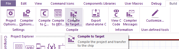 Sending ICD code to the microcontroller