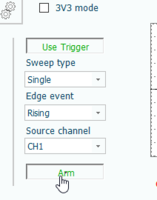 Trigger settings on Oscilloscope