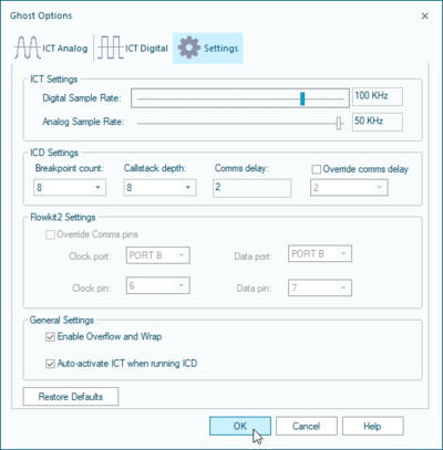 General Ghost settings