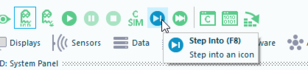 Starting ICD execution in step mode